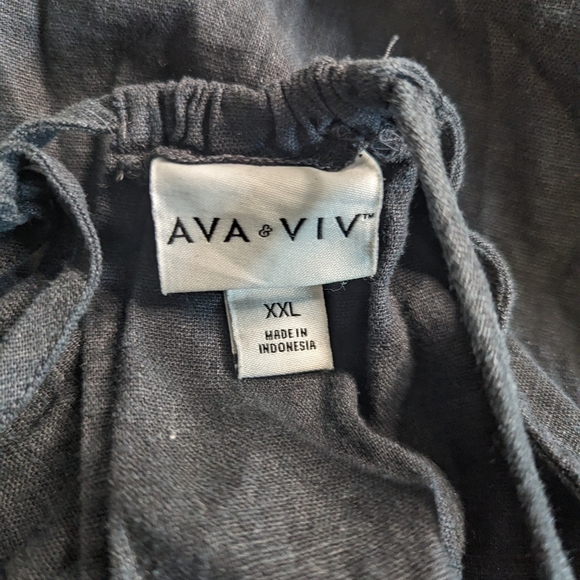 Women's Ava & Viv Halter Neck A-Line Dress Black - Picture 8 of 9